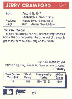 1990 T&M Sports Umpires #25 Jerry Crawford Back