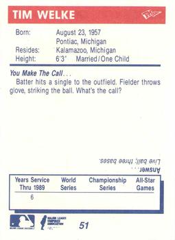 1990 T&M Sports Umpires #51 Tim Welke Back