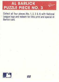1990 T&M Sports Umpires #68 Al Barlick Puzzle Piece 3 Back