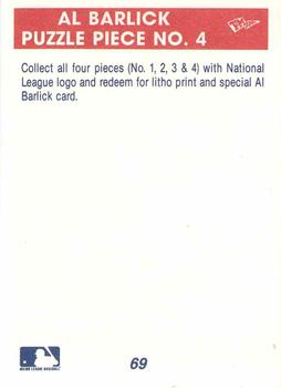 1990 T&M Sports Umpires #69 Al Barlick Puzzle Piece 4 Back