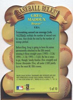 1997 Ultra - Baseball Rules! #5 Greg Maddux Back