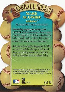 1997 Ultra - Baseball Rules! #6 Mark McGwire Back