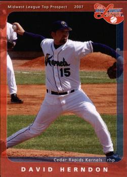 2007 Grandstand Midwest League Top Prospects #NNO David Herndon Front