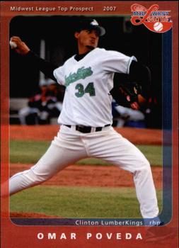 2007 Grandstand Midwest League Top Prospects #NNO Omar Poveda Front