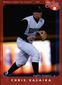 2007 Grandstand Midwest League Top Prospects #NNO Chris Valaika Front