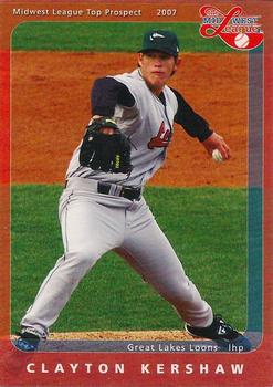 2007 Grandstand Midwest League Top Prospects #NNO Clayton Kershaw Front
