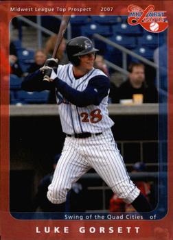 2007 Grandstand Midwest League Top Prospects #NNO Luke Gorsett Front