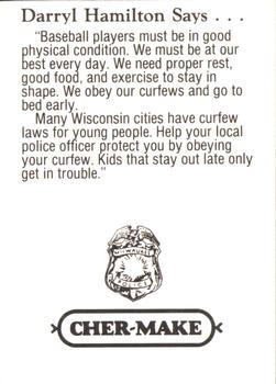 1993 Milwaukee Brewers Police #NNO Darryl Hamilton Back