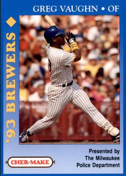 1993 Milwaukee Brewers Police #NNO Greg Vaughn Front