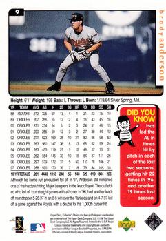 1998 Collector's Choice Baltimore Orioles #9 Brady Anderson Back