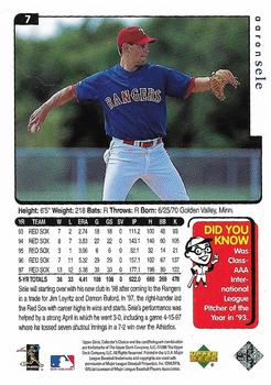 1998 Collector's Choice Texas Rangers #7 Aaron Sele Back