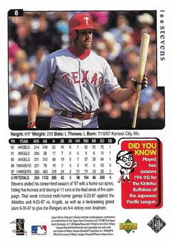 1998 Collector's Choice Texas Rangers #8 Lee Stevens Back