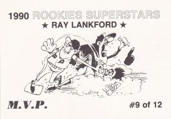 1990 M.V.P. Rookies Superstars Set of 12 (unlicensed) #9 Ray Lankford Back