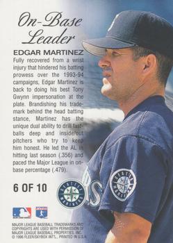 1996 Ultra - On-Base Leaders Gold Medallion #6 Edgar Martinez Back