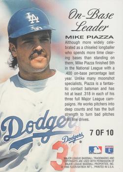 1996 Ultra - On-Base Leaders Gold Medallion #7 Mike Piazza Back
