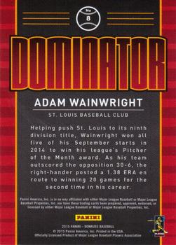2015 Donruss - Elite Dominator #8 Adam Wainwright Back
