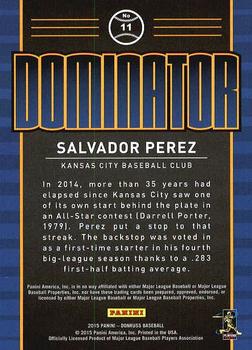 2015 Donruss - Elite Dominator #11 Salvador Perez Back