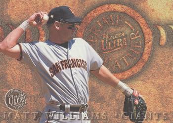 1996 Ultra - Prime Leather Gold Medallion #14 Matt Williams Front