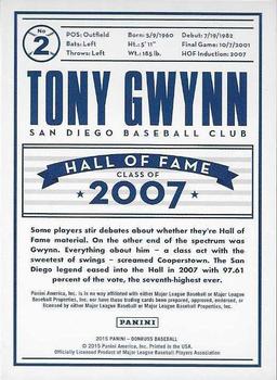 2015 Donruss - Tony Gwynn Tribute Red #2 Tony Gwynn Back