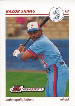 1991 Line Drive AAA Indianapolis Indians Ad Backs #194 Razor Shines Front