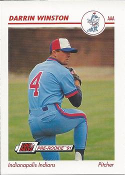 1991 Line Drive AAA Indianapolis Indians Ad Backs #198 Darrin Winston Front