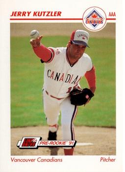 1991 Line Drive AAA Vancouver Canadians Ad Backs #639 Jerry Kutzler Front