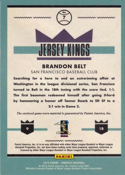 2015 Donruss - Jersey Kings #7 Brandon Belt Back