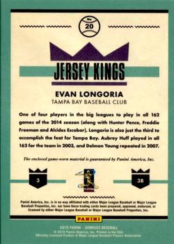 2015 Donruss - Jersey Kings #20 Evan Longoria Back