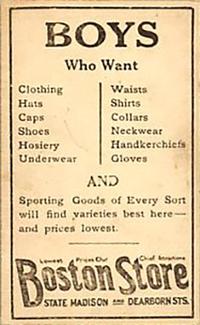 1917 Boston Store (H801-8) #55 Chick Gandil Back