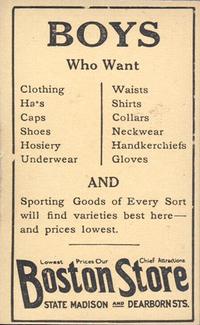 1917 Boston Store (H801-8) #56 Larry Gardner Back