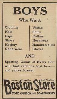 1917 Boston Store (H801-8) #158 Jimmy Sheckard Back