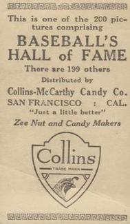 1917 Collins-McCarthy (E135) #32 Shano Collins Back