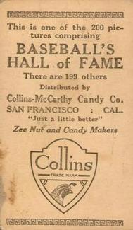 1917 Collins-McCarthy (E135) #109 Armando Marsans Back