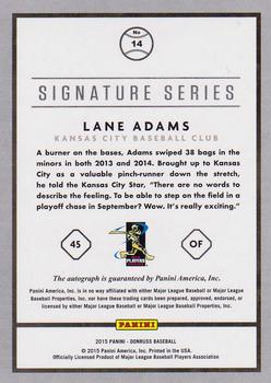 2015 Donruss - Signature Series #14 Lane Adams Back