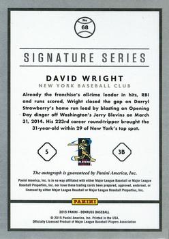 2015 Donruss - Signature Series #68 David Wright Back