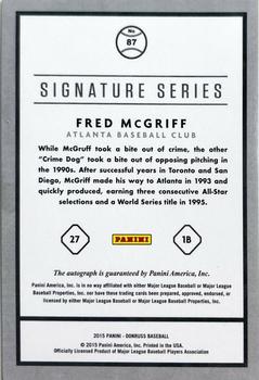 2015 Donruss - Signature Series #87 Fred McGriff Back