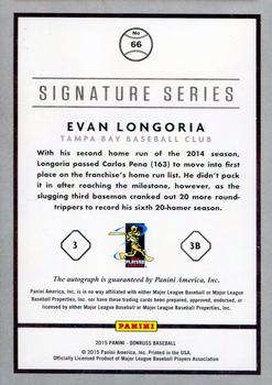 2015 Donruss - Signature Series Blue #66 Evan Longoria Back