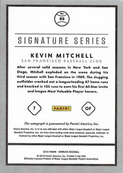 2015 Donruss - Signature Series Blue #89 Kevin Mitchell Back