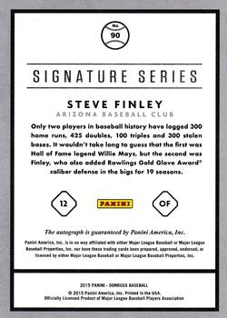 2015 Donruss - Signature Series Blue #90 Steve Finley Back