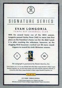 2015 Donruss - Signature Series Gold #66 Evan Longoria Back
