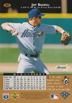 1996 Upper Deck All-Star Card Set 3x5 #80 Jeff Bagwell Back