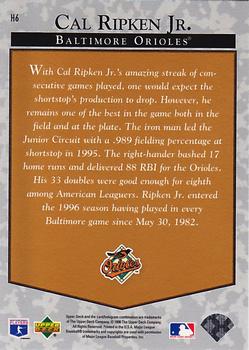 1996 Upper Deck - Predictors Exchange: Hobby #H6 Cal Ripken Jr. Back