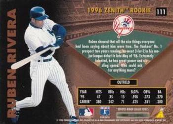 1996 Zenith - Artist's Proofs #111 Ruben Rivera Back