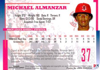 2009 Grandstand Lowell Spinners #NNO Michael Almanzar Back