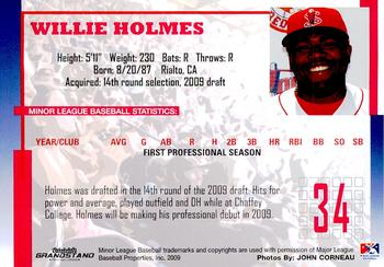 2009 Grandstand Lowell Spinners #NNO Willie Holmes Back