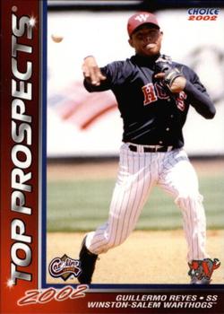 2002 Choice Carolina League Top Prospects #10 Guillermo Reyes Front