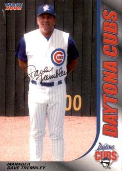 2002 Choice Daytona Cubs #26 Dave Trembley Front