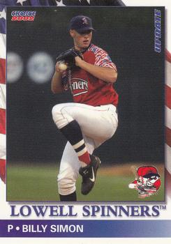 2002 Choice Lowell Spinners Update #04 Billy Simon Front