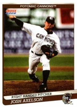 2002 Choice Potomac Cannons #12 Josh Axelson Front