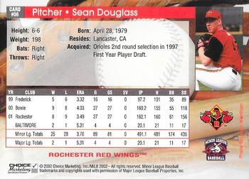 2002 Choice Rochester Red Wings #6 Sean Douglass Back